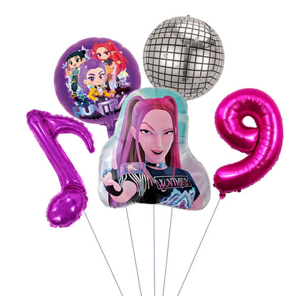 1 Set Kpop Dämonenjäger Thema Ballon Mädchen Alles Gute zum Geburtstag Party Dekoration Kinder Baby Dusche Geschenke Lieferungen.