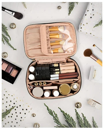 Makeup Bag Portable Cosmetic Bag Large Capacity Travel Makeup Case Organizer Black For Women Toiletry Bag for Girls Traveling.