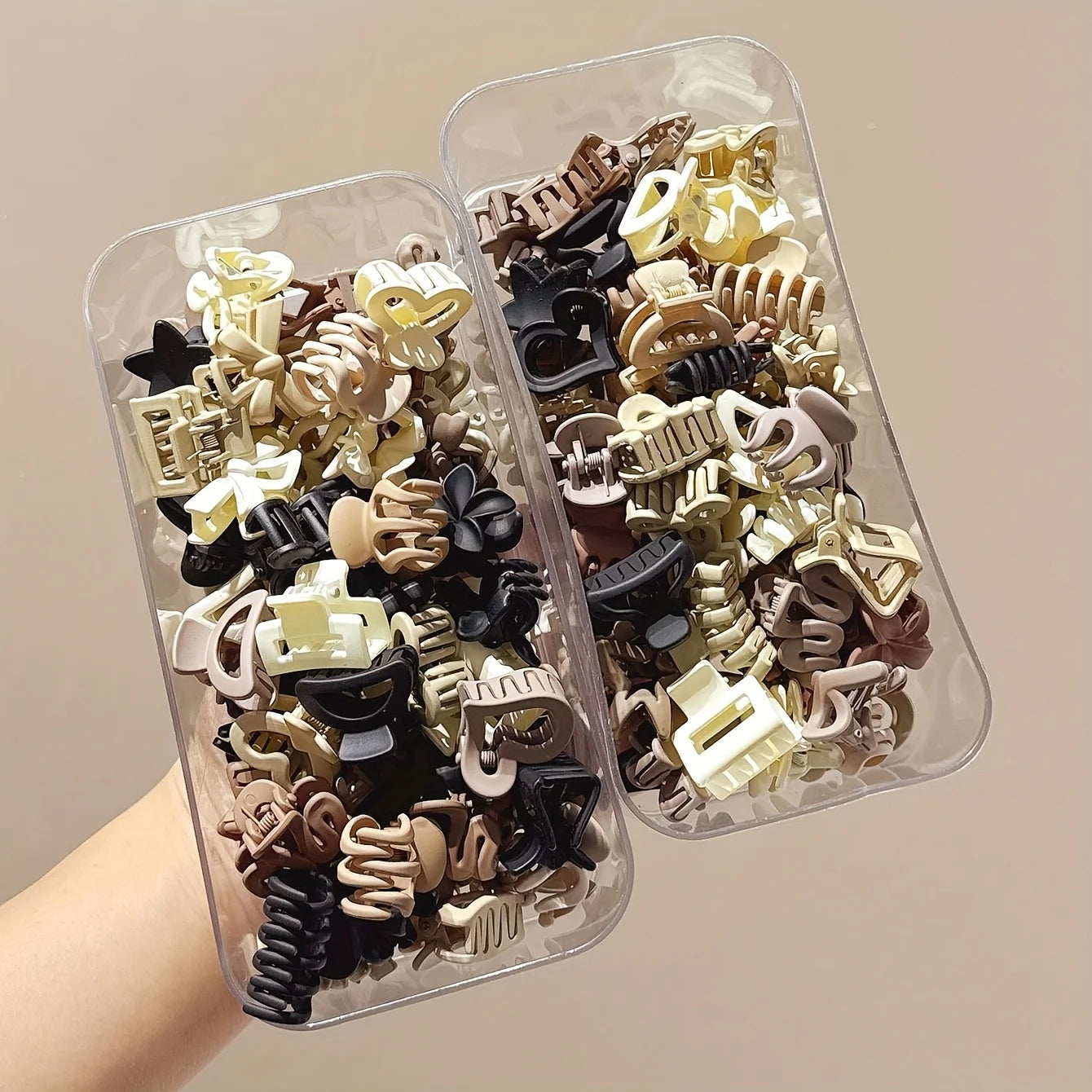 5/10/20/30pcs Beige Mixed Pack Small Clips, Cute Girl Accessories - Perfect for Daily Use, Special Occasions, or Travel Gifts.
