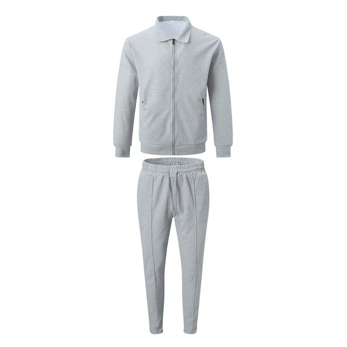 The new 2025 spring and autumn sports men's youth popular solid color jacket jacket trousers two leisure sports suit.