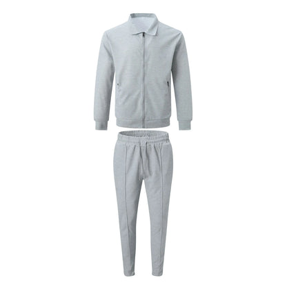 The new 2025 spring and autumn sports men's youth popular solid color jacket jacket trousers two leisure sports suit.