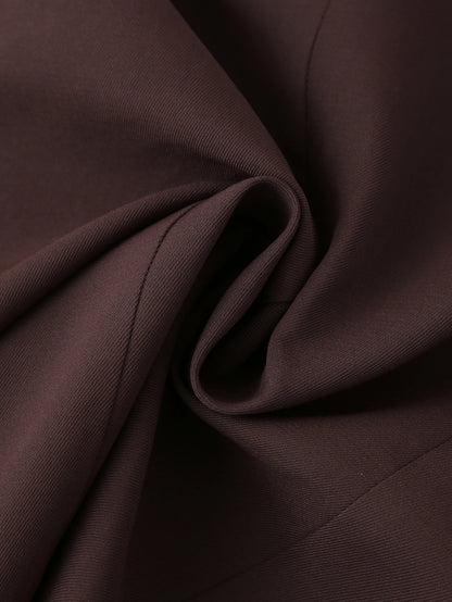 TRAFZA Frauen Elegante Feste Revers Zwei Tasten Anzug Jacke Mode Lange Hülse Dünne Kurze Mäntel 2024 Neue Casual Büro Dame Blazer.