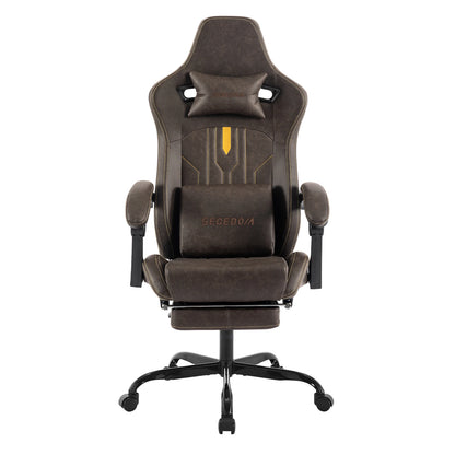 SUKIDAGaming-Stuhl, Computerstuhl, ergonomischer Gaming-Stuhl mit Fußstütze, Bürostuhl, ergonomischer Computerstuhl mit Lordosenstütze