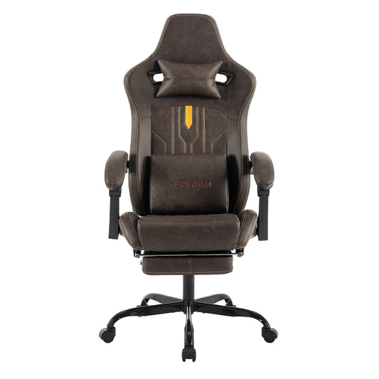 SUKIDAGaming-Stuhl, Computerstuhl, ergonomischer Gaming-Stuhl mit Fußstütze, Bürostuhl, ergonomischer Computerstuhl mit Lordosenstütze