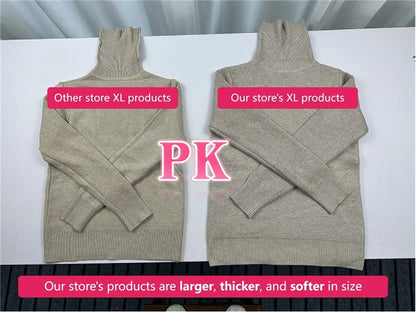Rollkragen Winter Pullover Frauen Elegante Verdicken Samt Gefüttert Warme Sueter Gestrickte Pullover Schlank Tops Jersey Strickwaren Jumper Neue.