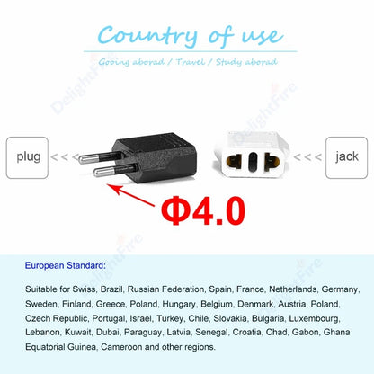1 stücke Power Stecker Adapter UNS Zu EU Euro Europa Stecker Power Stecker Konverter Reise Adapter China CN zu EU Adapter steckdose.