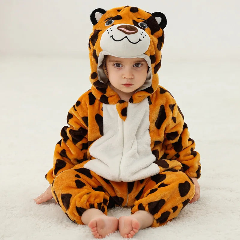 Bär Stram pler Baby Junge Mädchen Pyjama Neugeborene Bebe Kleidung niedlichen Body suits Flanell warmes einteiliges Winter Halloween Tier Outfit.