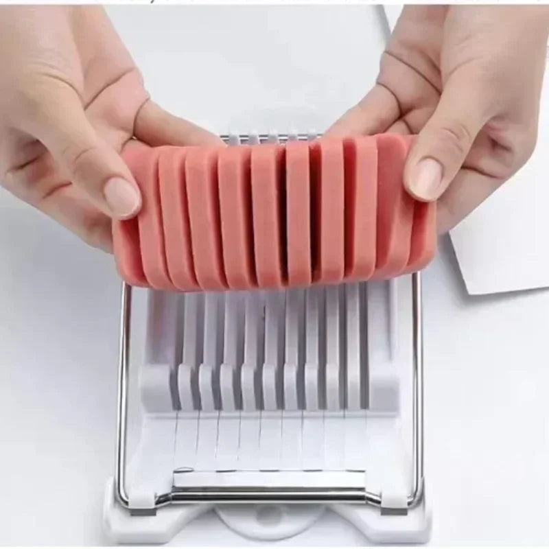 Multifunctional Luncheon Meat Slicer Stainless Steel Fruit Slicer Household Egg Hot Dog Cheese Slicer Kitchen Tools.