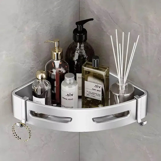 Badezimmerregal, Eckraum, Aluminium, Badezimmer, dreieckiger Korb, Duschraum, Lagerregal, Wandmontage