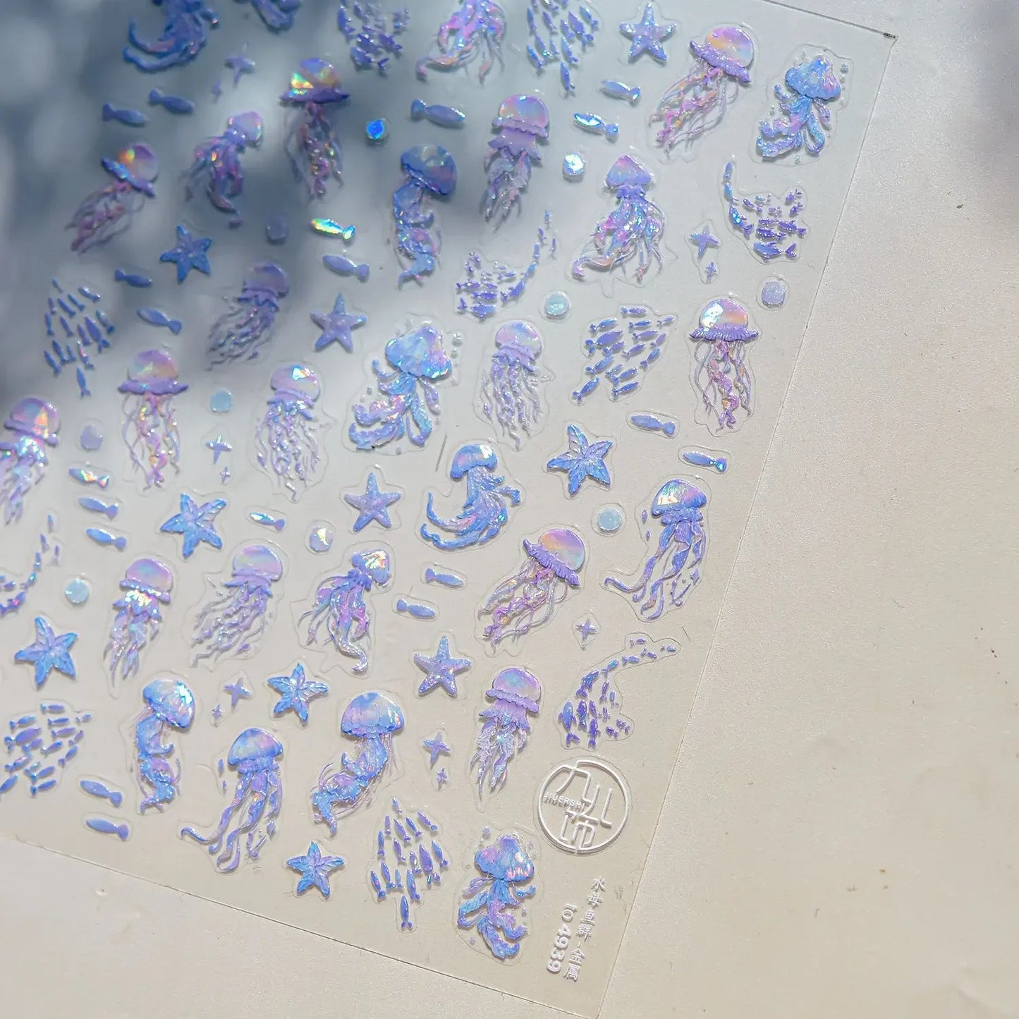 Ocean Theme 5D Nail Sticker Summer Beach Seashells Starfish Conch Scallop Shell Coral Self Adhesive Decoration Manicure Decal