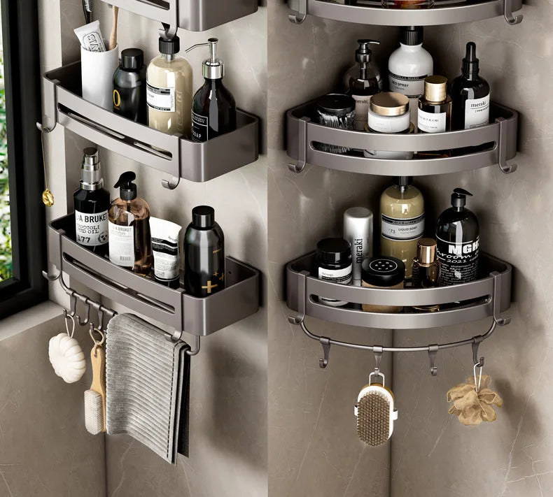 Dreieckiges Wandregal für Badezimmer oder Toilettenbereich. Rechteckiger zusätzlicher Balkon-Aufbewahrungsraum für kleine Badezimmer