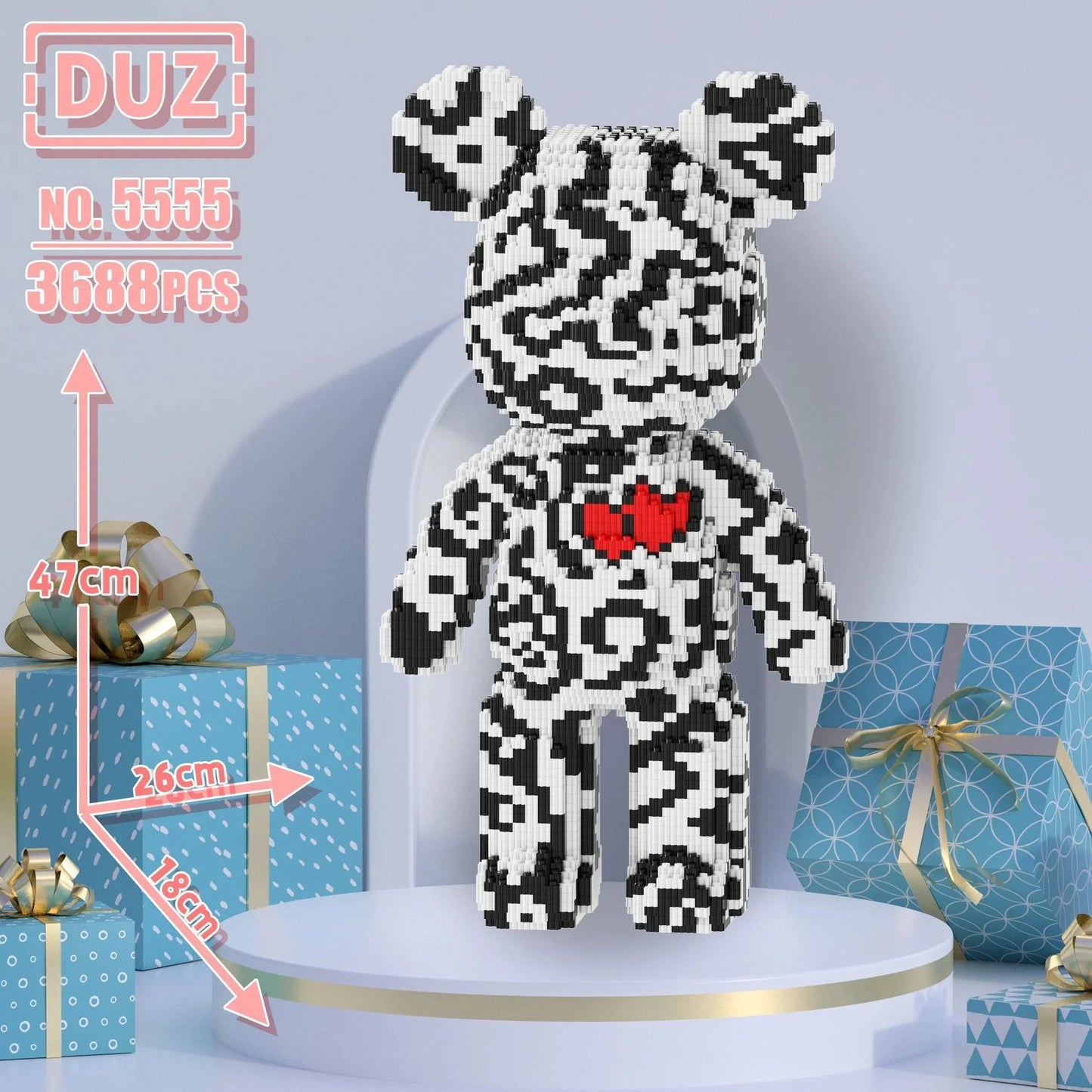 Oversized Violents Bear Building Blocks Assembled Toys DIY Adult Educational Children's Toys Birthday Gift Model Dolls Toys.