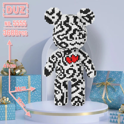 Oversized Violents Bear Building Blocks Assembled Toys DIY Adult Educational Children's Toys Birthday Gift Model Dolls Toys.