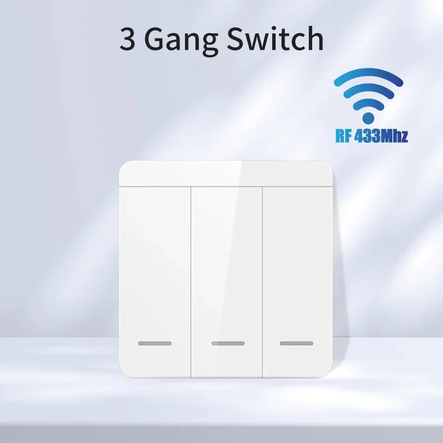 Tuya Smart WiFi Schalter Für LED Beleuchtung 1/2/3 Gang RF433MHz Drahtlose Panel Schalter Smart Leben APP Alexa google Home Voice Control