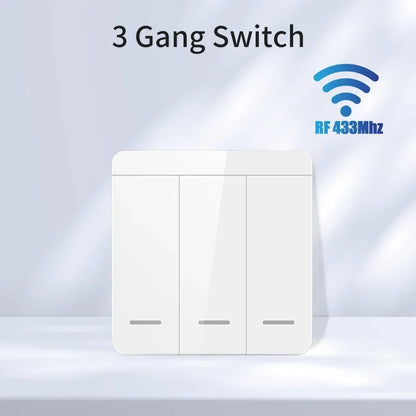 Tuya Smart WiFi Schalter Für LED Beleuchtung 1/2/3 Gang RF433MHz Drahtlose Panel Schalter Smart Leben APP Alexa google Home Voice Control