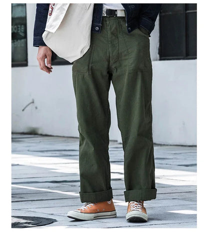 Bronson 1947 Model 838A OD7 Fatigue Utility Pants Men HBT OG-107 Baker Trousers