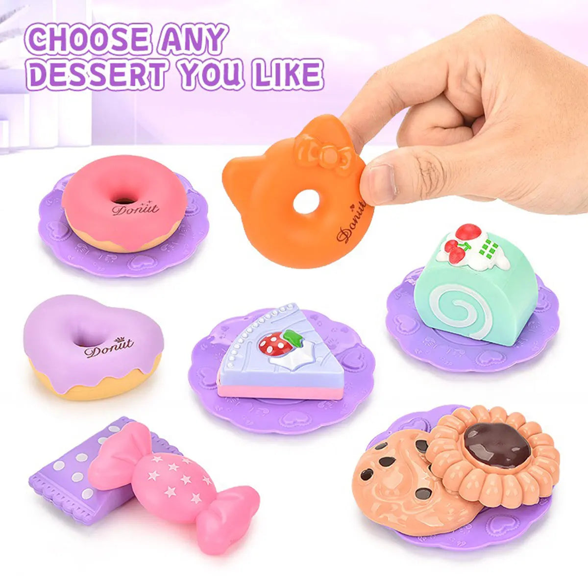 Kids Tea/Pastry Set Toy Simulation Pretend Play Food Playset for Children Montessori Toddler Children Gift Kitchen Girl.