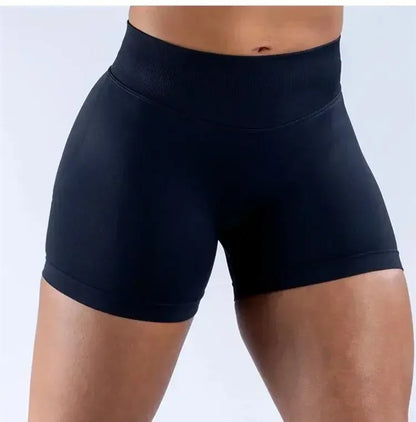 Summer High Waisted Yoga Shorts Women  Fashionable and Sexy Running Fitness Pants Solid Color High Elastic Yoga Leggings