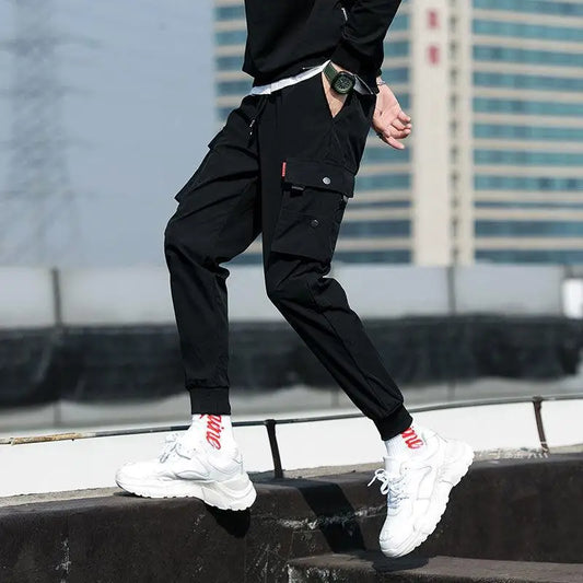 2025  New Trendy Solid Color Pants, Multi Flap Pocket Men's Cargo Pants, Loose Casual Outdoor Pants, Men's Work Pants oversized.