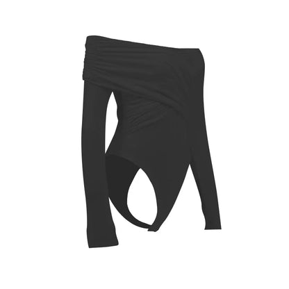 Women Spring Sexy Red Bodysuits Backless Solid Corset Slim Fashion Crossed Bodysuits Long Sleeves Casual Female Knitted Rompers