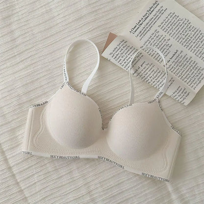 Wireless Push Up Bra for Small Chest - Seamless Anti-Sagging Invisible Bralette, Enhance Lift Comfort No Trace (Letter Design)