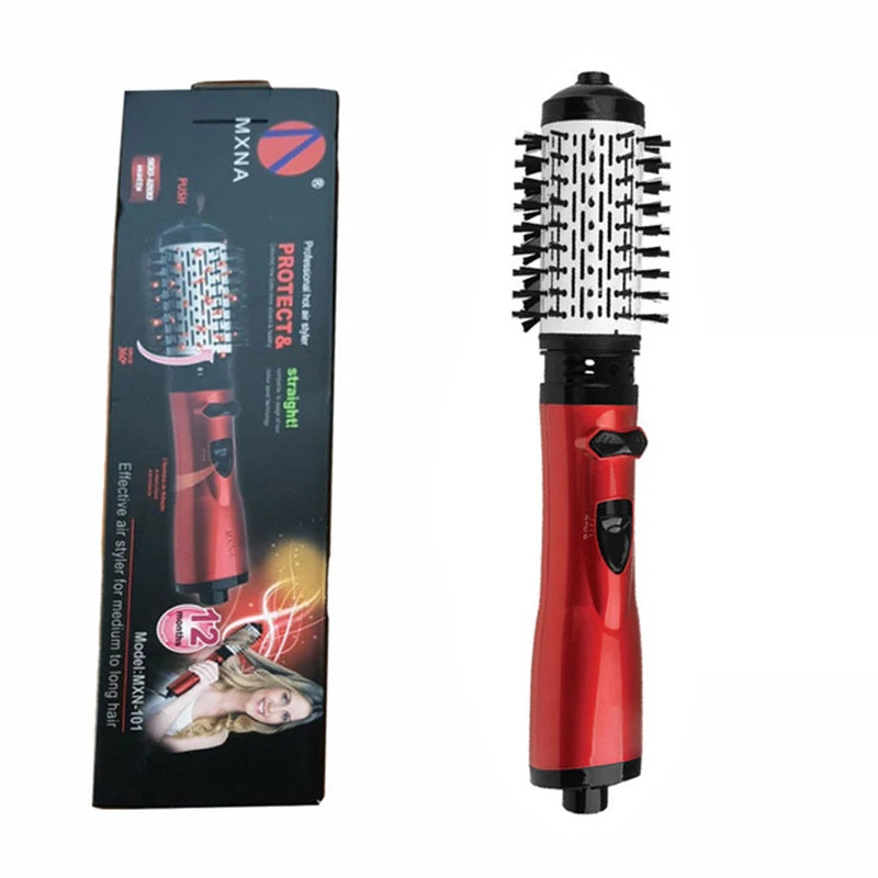 Hot Air Brush Design 3-In-1 Rotating Electric Hair Straightener Curling Comb Roller One-Step Electric Ion Hair Brush.