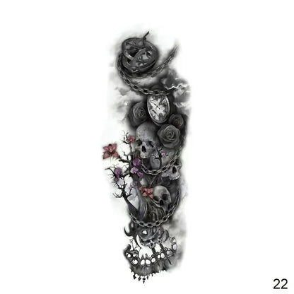 16 Designs Full Arm Temporary Tattoo Sleeve Waterproof Tattoos For Cool Men Women Tattoos Stickers On The Body Art #272596