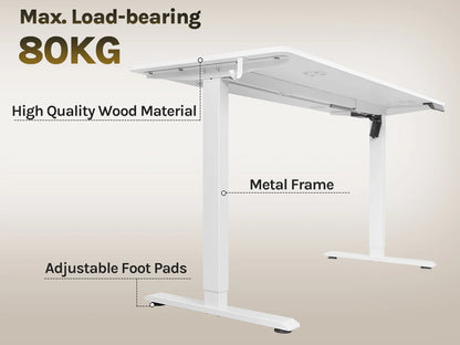 WOLTU Elektrischer stehender Computertisch, höhenverstellbarer, ergonomischer Arbeitstisch mit USB-Ladeanschluss und Speichersteuerung