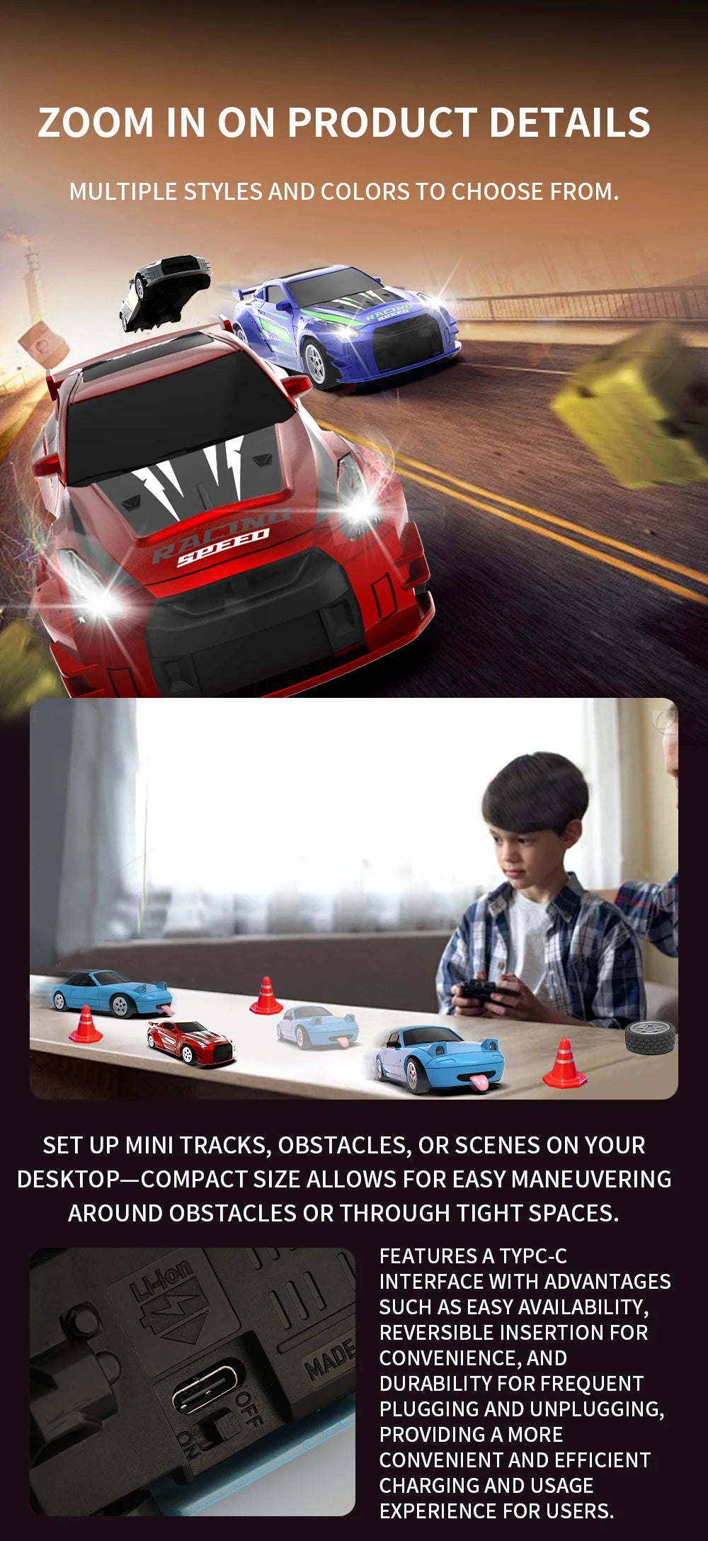 1:43 2.4G 4WD RC Drift Car with Gyroscope Fullly Proportion Remote Control Car JJRC C8827 Mini Racing Car Model Boy Toy Gift