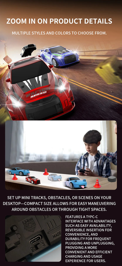 1:43 2.4G 4WD RC Drift Car with Gyroscope Fullly Proportion Remote Control Car JJRC C8827 Mini Racing Car Model Boy Toy Gift