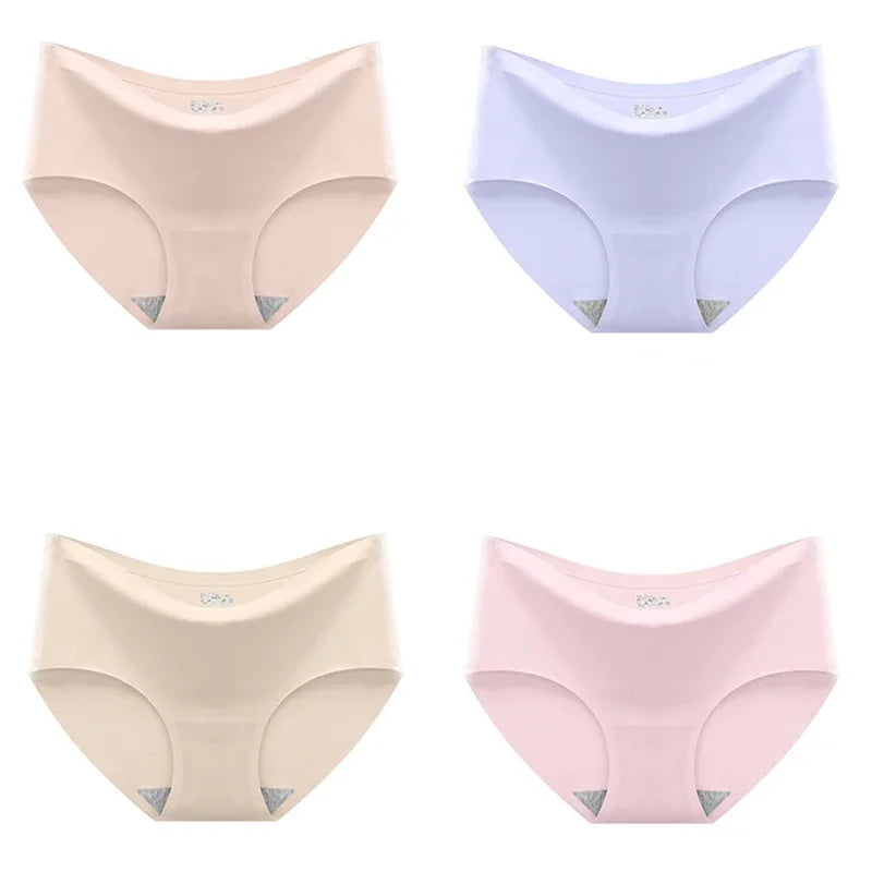 9 Pcs/Lot Seamless Women's Panties Solid Color Middle Waist Briefs Sexy Underwear for Girls And Women.