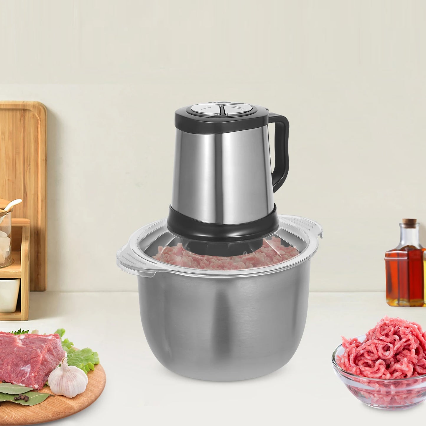 800W Stainless Steel Kitchen Meat Grinder, Electric Meat Grinder, Kitchen Lamb, Beef, Pork Minced Meat Mixer.