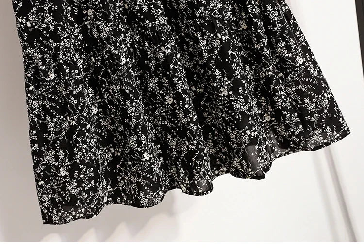 Zjaiss Autumn 2025 Floral Pleated A- Line Skirt Vintage Draped Elegant Chinese Style Women's Half-length Skirts With Lining