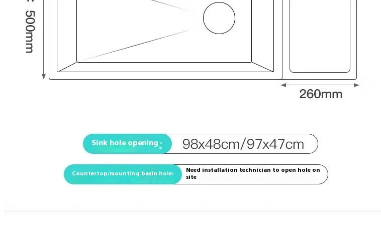 Stainless Steel Kitchen Sink Large Size Single Slot Multifunctional With Trash Can and Drain Rack Household Wash Dish Basin