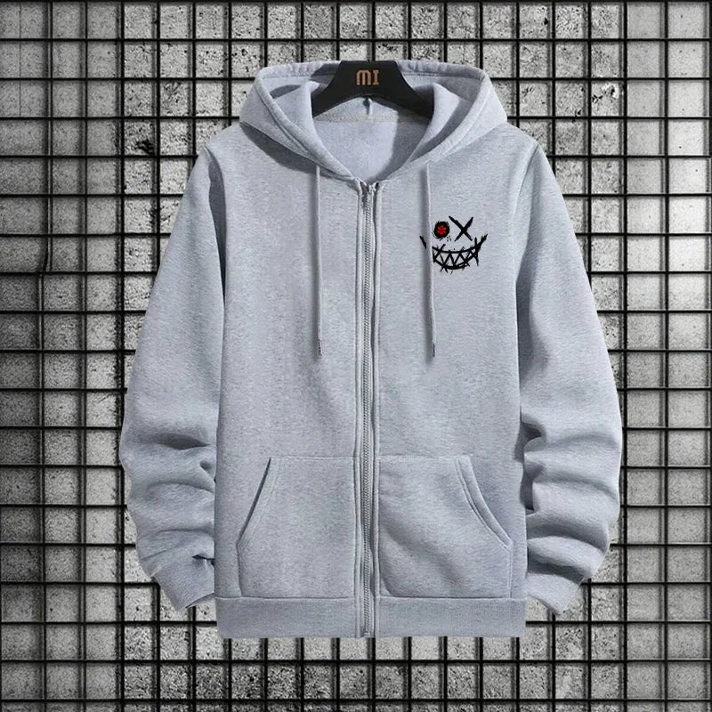 2025 Fall/Winter New Men's Tracksuit Zipper Hoodie Black Sweatpants Urban Fashion Hooded Sweatshirt Jogger Set Male Gym Outfits.