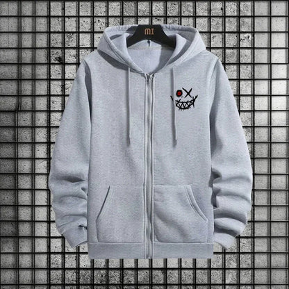 2025 Fall/Winter New Men's Tracksuit Zipper Hoodie Black Sweatpants Urban Fashion Hooded Sweatshirt Jogger Set Male Gym Outfits.