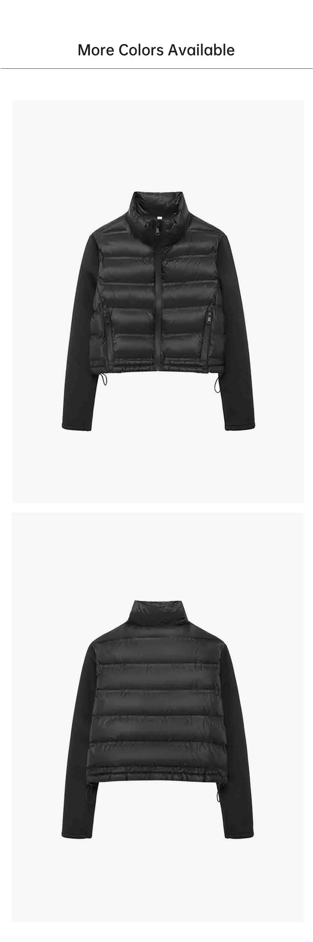 UNIZERA 2024 Herbst Neues Produkt Lässige Damenmode Schwarz Stehkragen Spleißen Kurze Jacke Baumwolljacke.