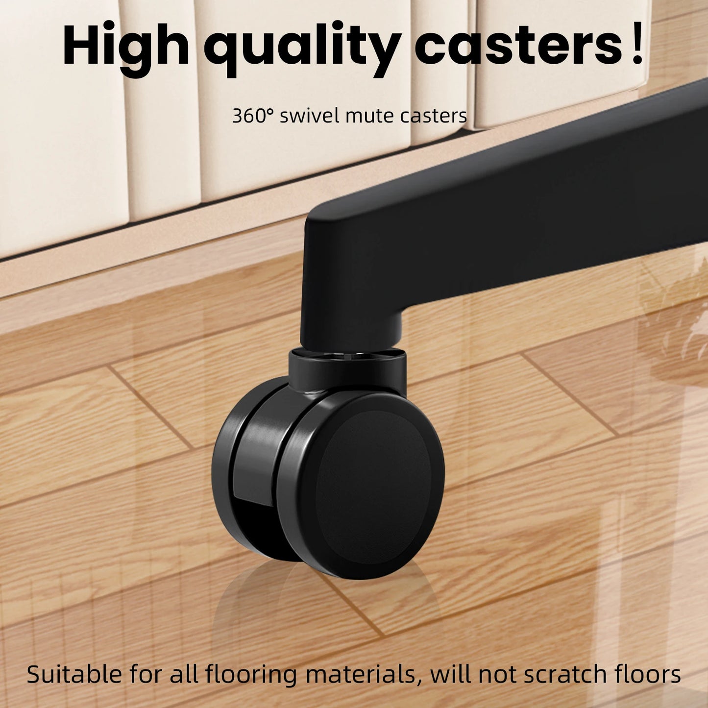 Durrafy Ergonomischer Bürostuhl, Bürostühle, Schreibtischstuhl mit verstellbarer Kopfstütze, Armlehnen, 150 kg Tragfähigkeit, Schwarz