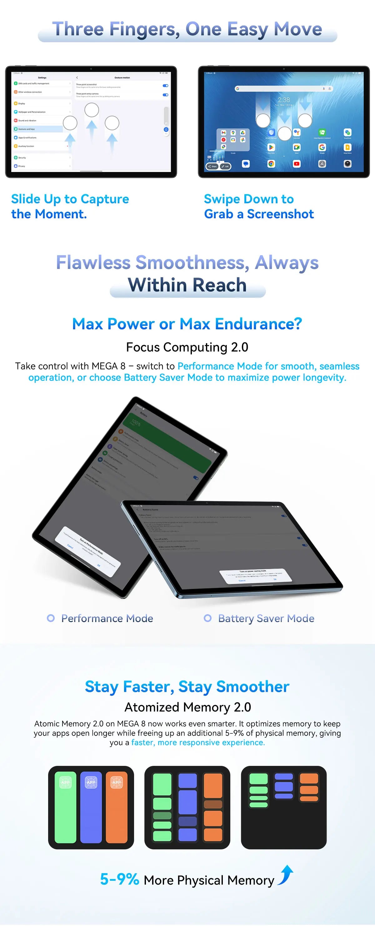 Blackview Mega 8 [No EU Charger] Tablet 11000mAh 13" FHD Display 36GB+512GB 50MP+13MP+0.08MP Android 15 90Hz 2K Dual SIM 4G 1080P