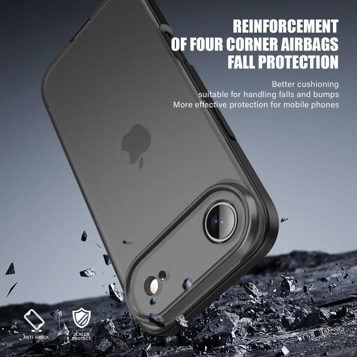 KEYSION Transparent Matte Case for iPhone 17 Air Translucent Soft Silicone+PC Shockproof Phone Back Cover for iPhone 17 Air 2025.