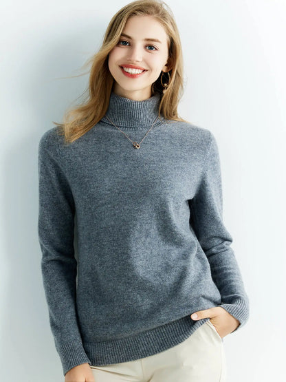 Gestrickte Pullover Kaschmir Pullover frauen 100% Merino Wolle Rollkragen Mode Pullover Winter Herbst Jumper Top Weibliche Kleidung