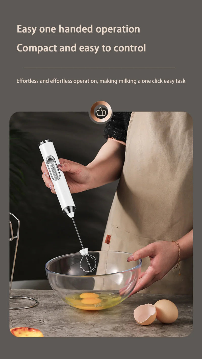 XIAOMI Electric Milk Frother Mini Handheld Wireless Powerful USB Rechargeable Convenience Coffee Milk Whipping Kitchen Whisks.