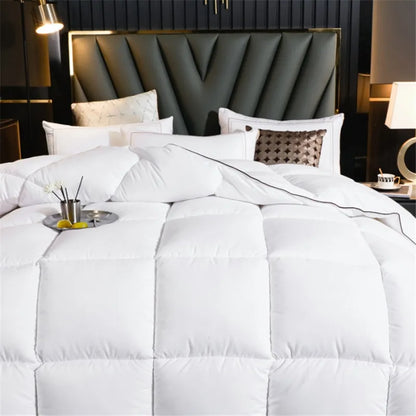 Winter Imitation Goose Down Quilt Five-Star Hotel Duvet Super Soft Fluffy Full Single Autumn Spring Comforter Quilted Blanket.