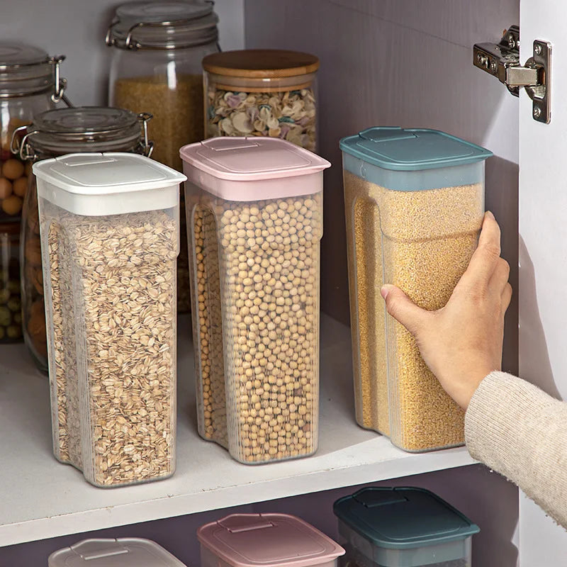 Food Grade PP Storage Box Sealed Grain Rice Container Organizer Moisture-Proof Fresh-keeping Tank Jars Kitchen Accessories.