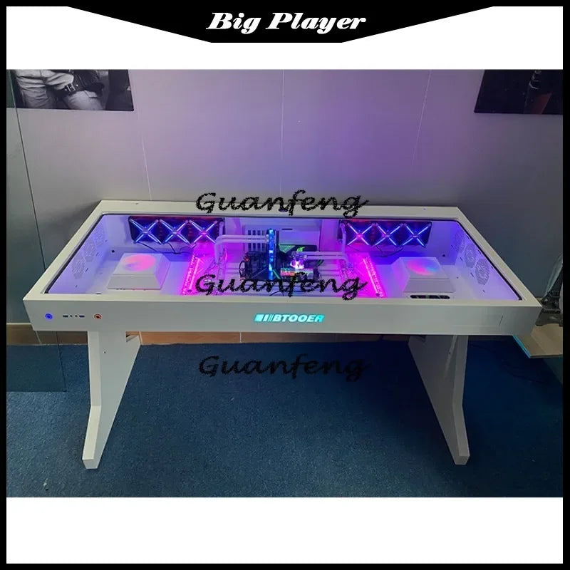 Computergehäuse für große Spieler, All-in-One-Tisch, hochwertiger Desktop, vollständig transparent, großes Gehäuse, cooler wassergekühlter Sci-Fi-Spieltisch