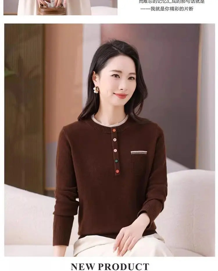 Frauen Kleidung Lose Mode Pullover Herbst/Winter Warme Elegante Gestrickte Langarm Pullover Dame Casual Oansatz Alle-spiel top.