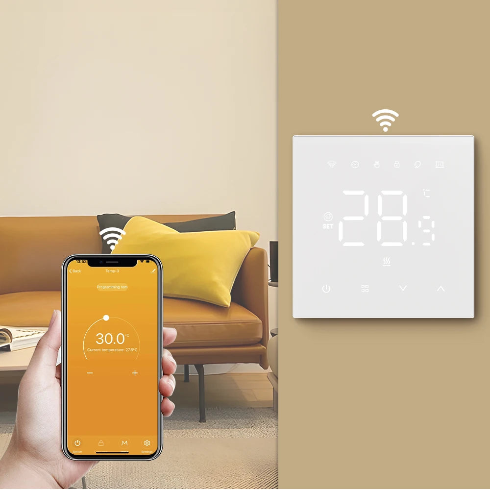 AVATTO Tuya WiFi Matter Smart Thermostat WaterGas Electric Floor Heating Temperature Controller For Alexa Google Apple HomeKit.