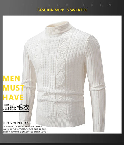 2023 Autumn  and Winter New Sweaters Warm Fit Knitted Sweaters Solid Color Casual Pullover Multiple Styles Sweater Men.