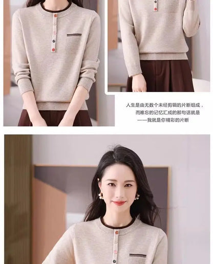 Frauen Kleidung Lose Mode Pullover Herbst/Winter Warme Elegante Gestrickte Langarm Pullover Dame Casual Oansatz Alle-spiel top.