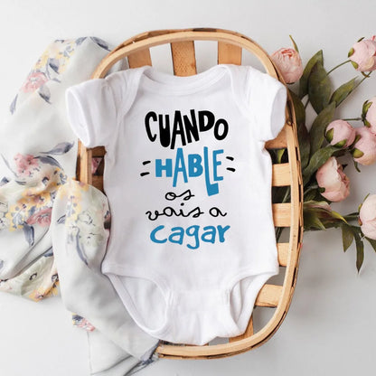 When I Talk You Mess Up The Gift Print Baby Strampler Säuglingsbodysuit Baby Niedliche Kleidung Neugeborene Kurzarm Bodys Kleinkind Geschenk.